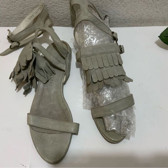 Freda Salvador Kiltie Fringe Strappy Gladiator Leather Sandals Size US 6.5 - Picture 13 of 16